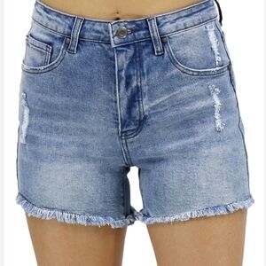Grace & Lace Light Blue Jean Shorts